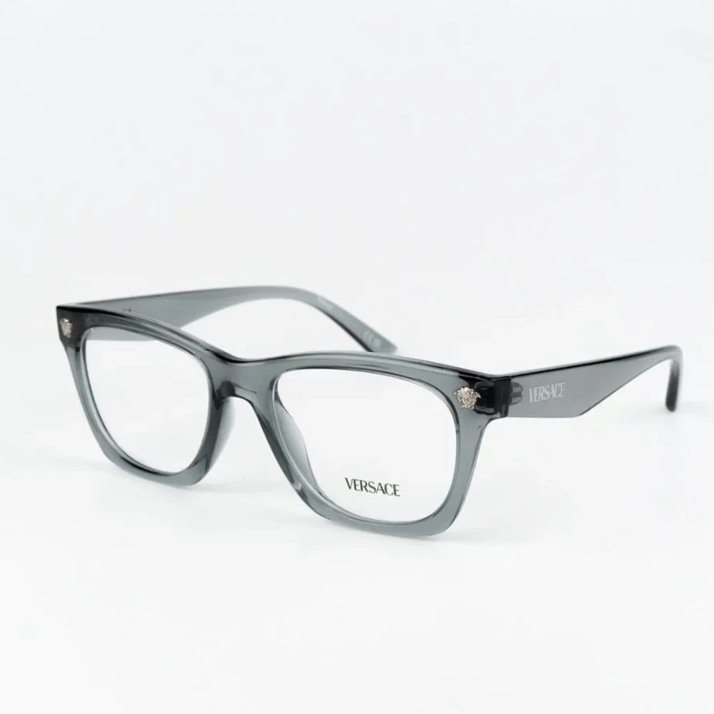 NEW Versace VE3363U 5496 Grey Transparent Square Unisex Eyeglasses VE 3363U